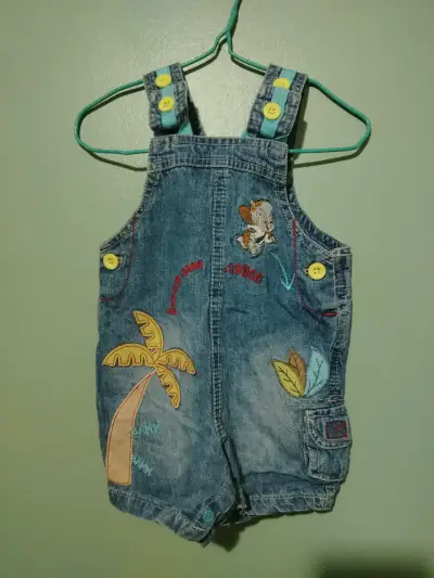 Jardinera de mezclilla infantil con bordados - miniatura 1
