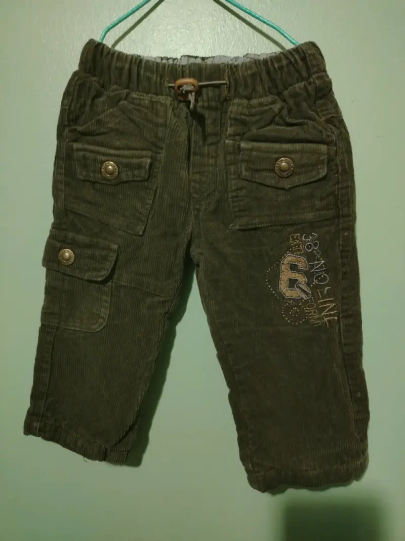 Pantalones de pana para niño color verde - 1