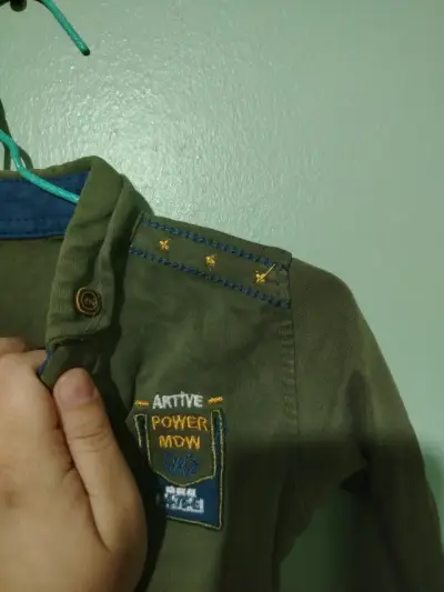 Polera manga larga verde para niño - miniatura 2