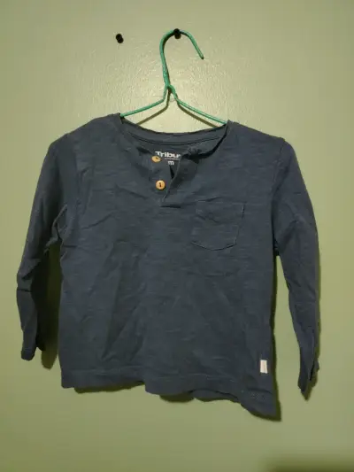 Polera manga larga azul para niño Tribus - miniatura 1
