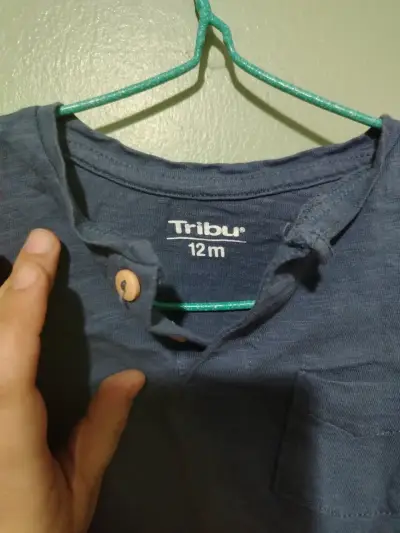 Polera manga larga azul para niño Tribus - miniatura 3
