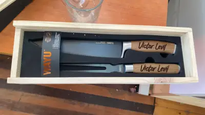 Set de cuchillos Wayu con mango de madera - miniatura 1