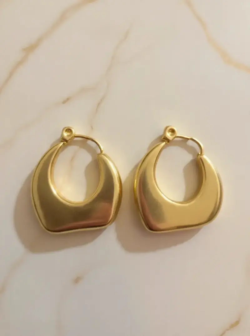 Aros c con diseño floral , corazón y hojas - 2