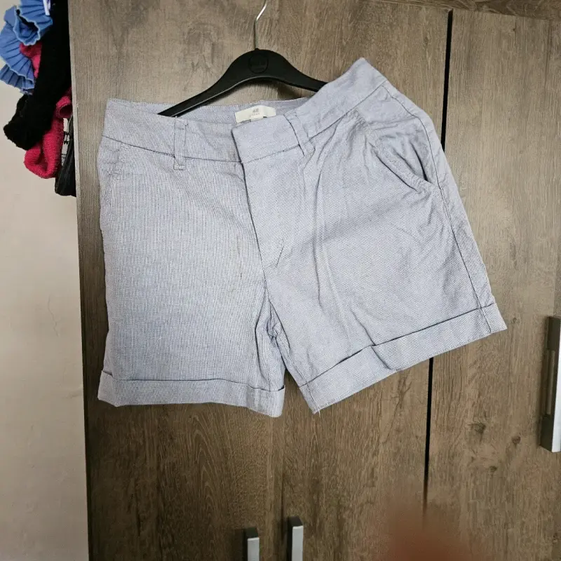 Falda a rayas con botones frontales y short h&m - 3
