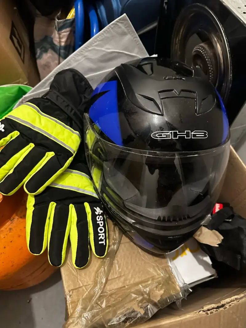 Casco de moto GH3 negro y azul - 3