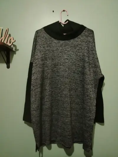 Sueter gris y negro de lana para mujer 2xl - miniatura 1