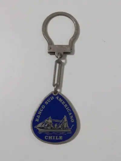 Llavero vintage Banco Sud Americano Chile - miniatura 1