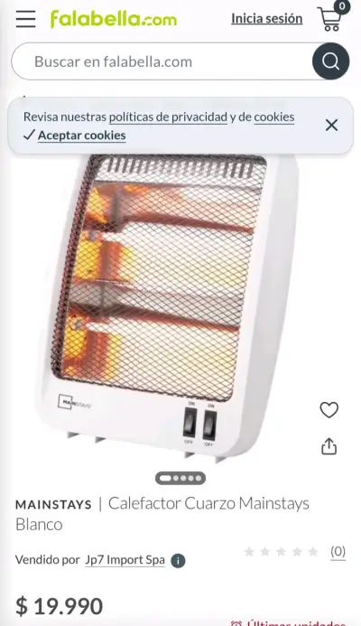 Calefactor de cuarzo Mainstays 800W - miniatura 3