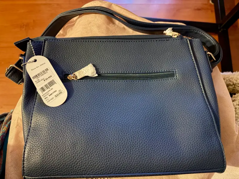 Cartera de cuero azul elegante - 3