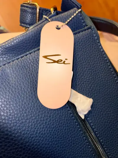 Cartera de cuero azul elegante - miniatura 5