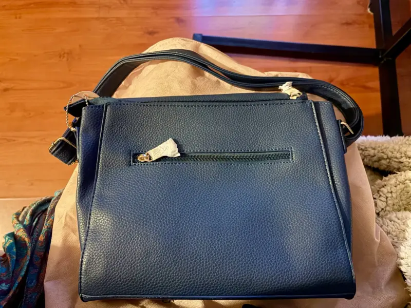 Cartera de cuero azul elegante - 6