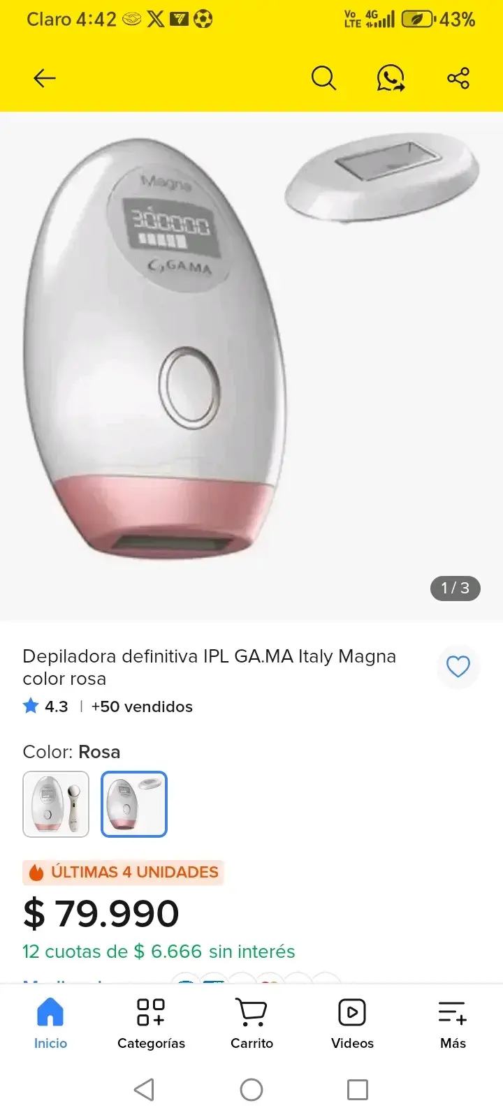 Depiladora IPL GA.MA Italy Magna rosa
