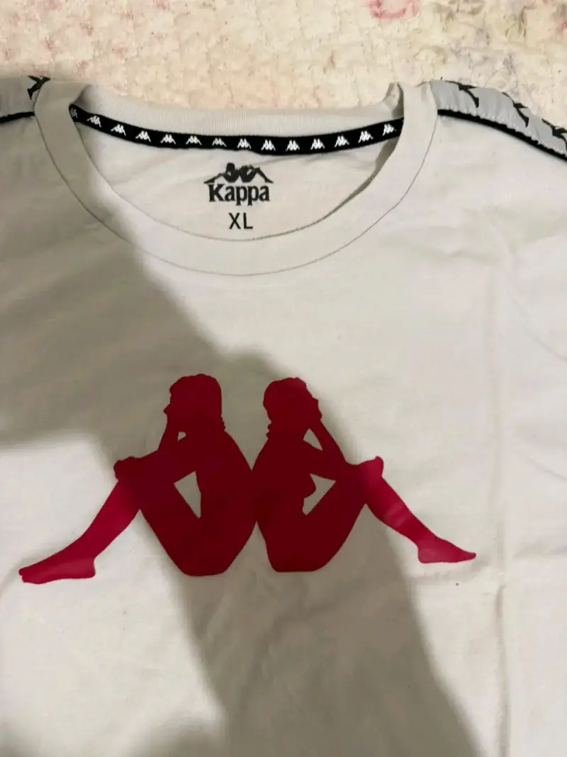 Polera Kappa blanca con logo rojo talla XL - 2