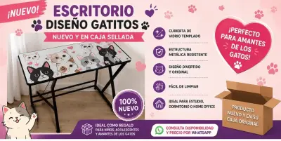 Escritorio diseño gatitos nuevo en caja - miniatura 1