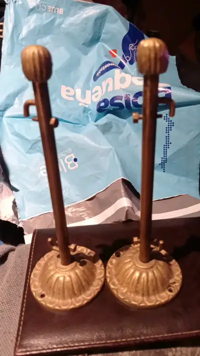 Soportes de bronce para cortinas antiguos - miniatura 1