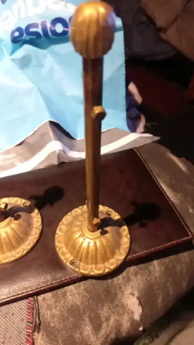 Soportes de bronce para cortinas antiguos - miniatura 2