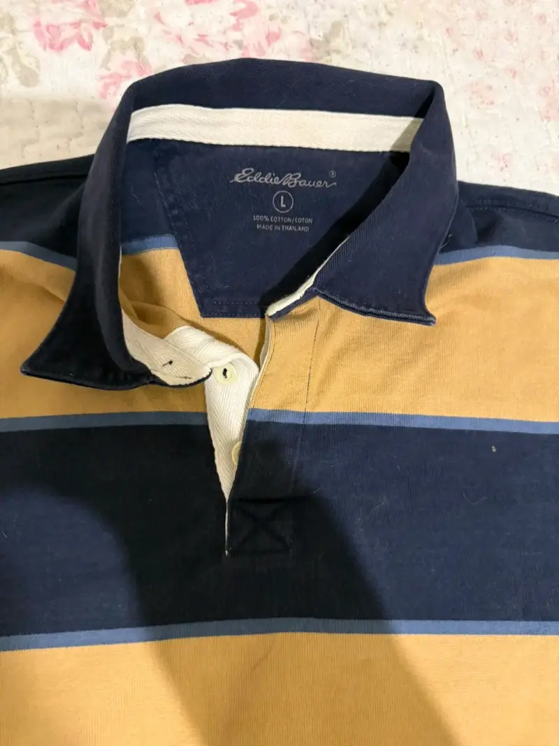 Polera de rayas Eddie Bauer azul y beige - 2