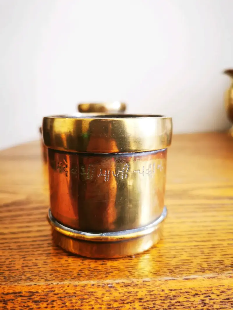 Conjunto de medidas de bronce y cobre de la India - 5