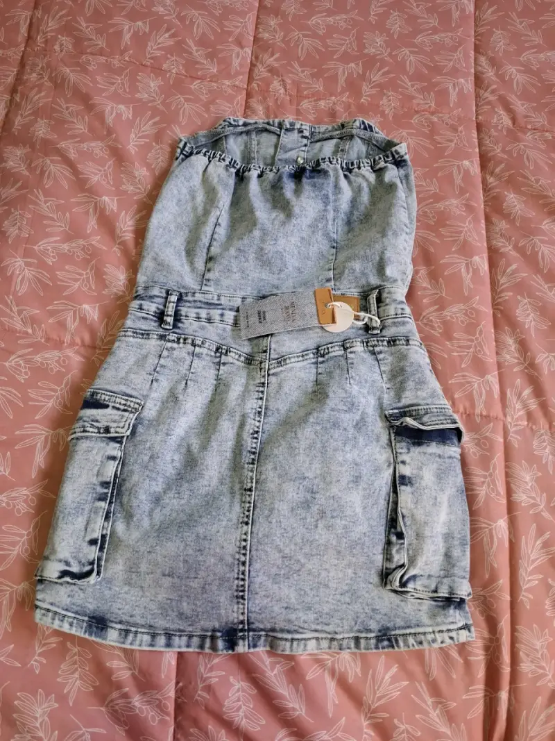 Vestido de mezclilla sin tirantes - 2