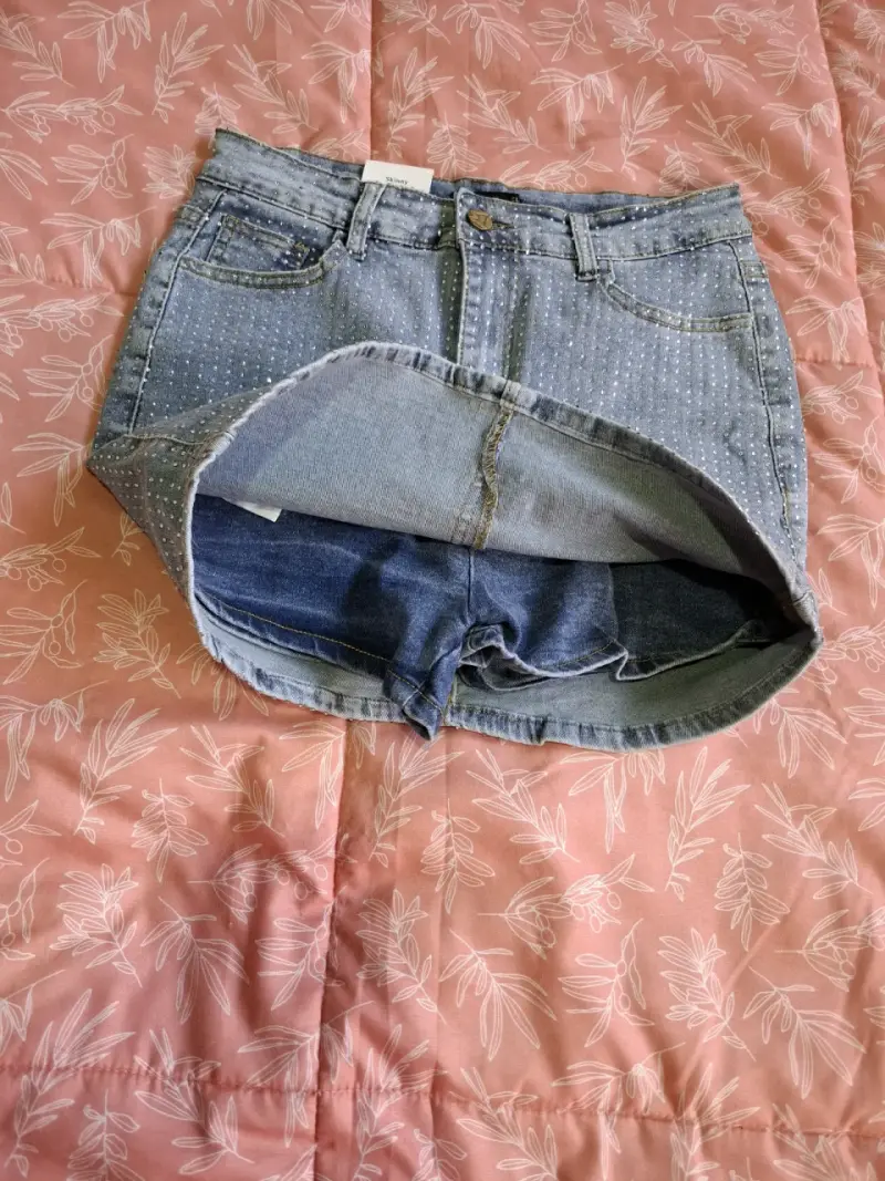Falda de mezclilla Menina Jeans con brillantes - 2