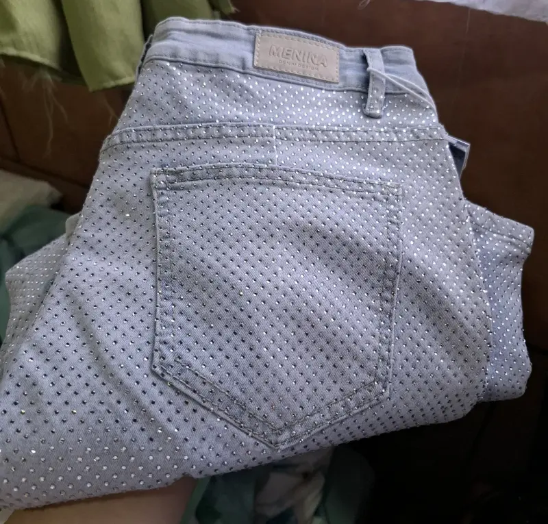 Jeans de mujer con lentejuelas brillantes - 3