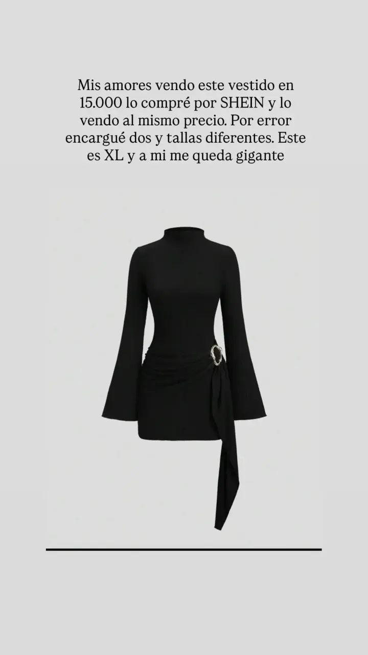 Vestido negro SHEIN con detalle de hebilla