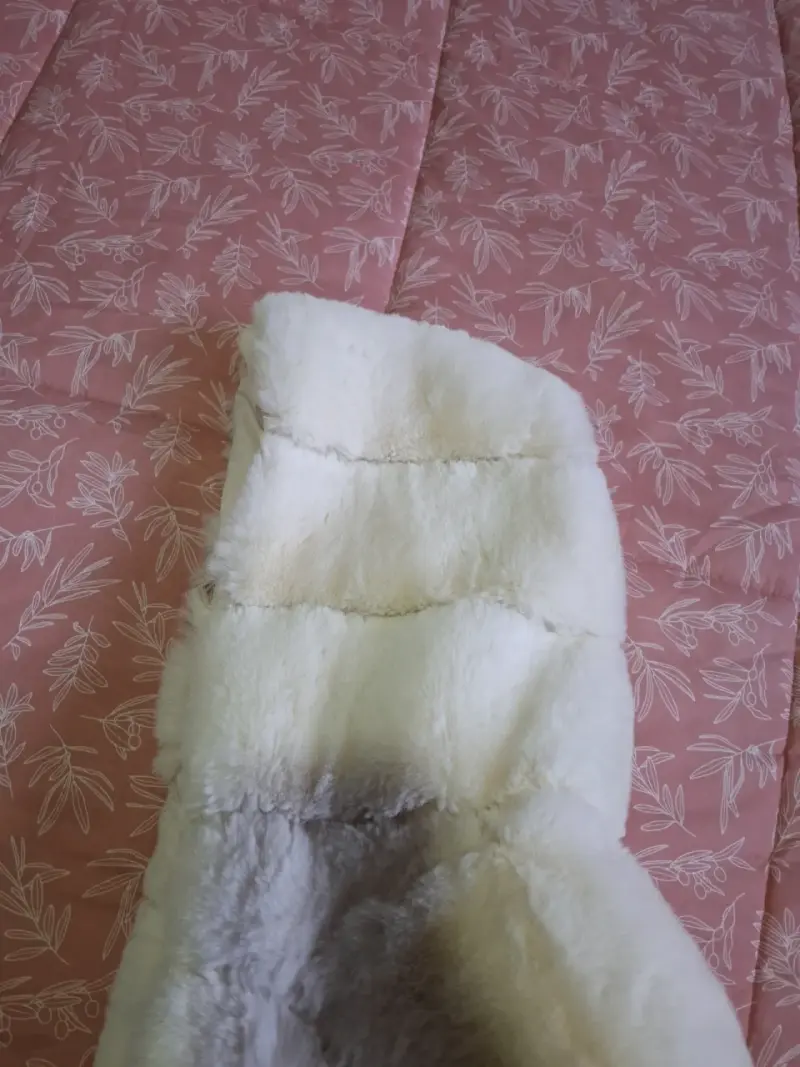 Abrigo de piel sintética Belinda blanco - 2