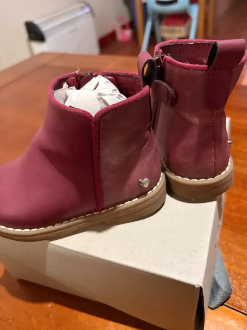 Botines de cuero burdeos para niña - 2