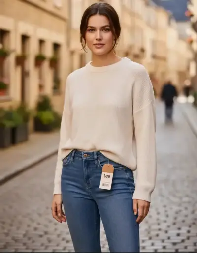 Jeans Lee Pierna Recta Straight Leg Tiro Alto 38 - miniatura 1
