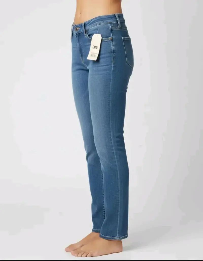 Jeans Lee Pierna Recta Straight Leg Tiro Alto 38 - 3