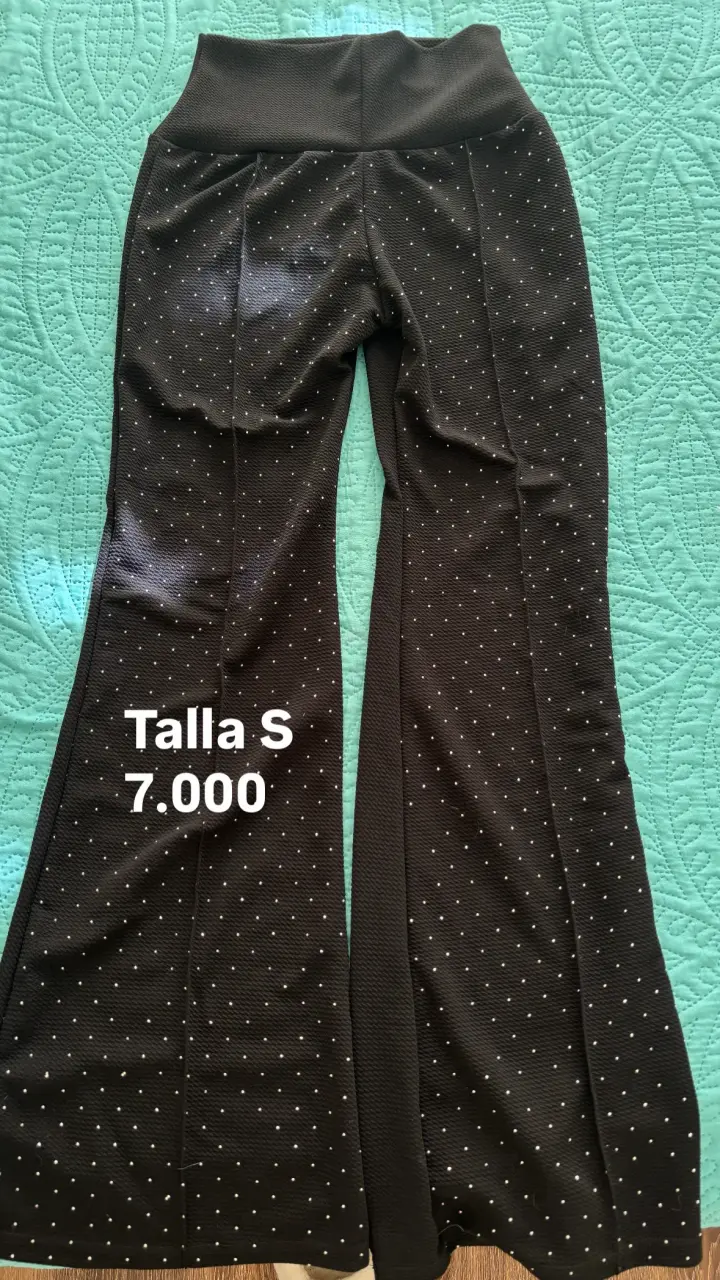Pantalones acampanados negros talla S - 3