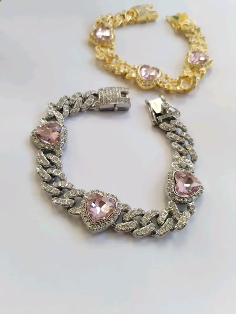 Pulsera de corazón con cristales brillantes - 1