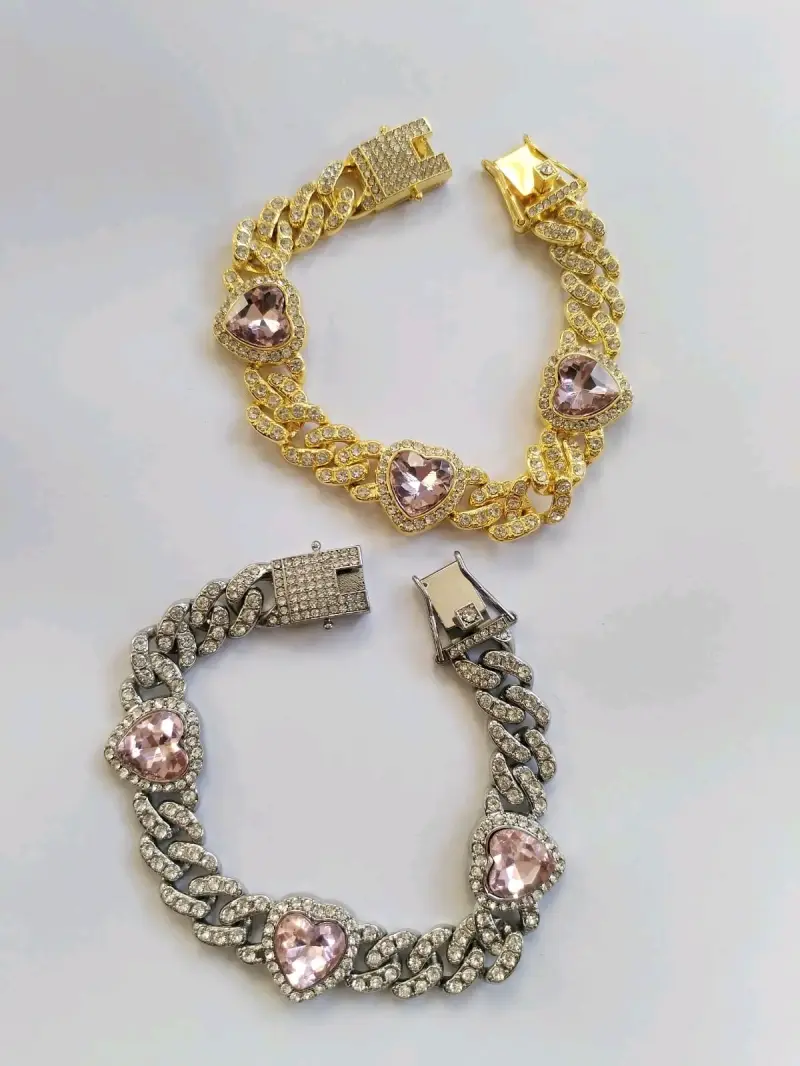 Pulsera de corazón con cristales brillantes - 2