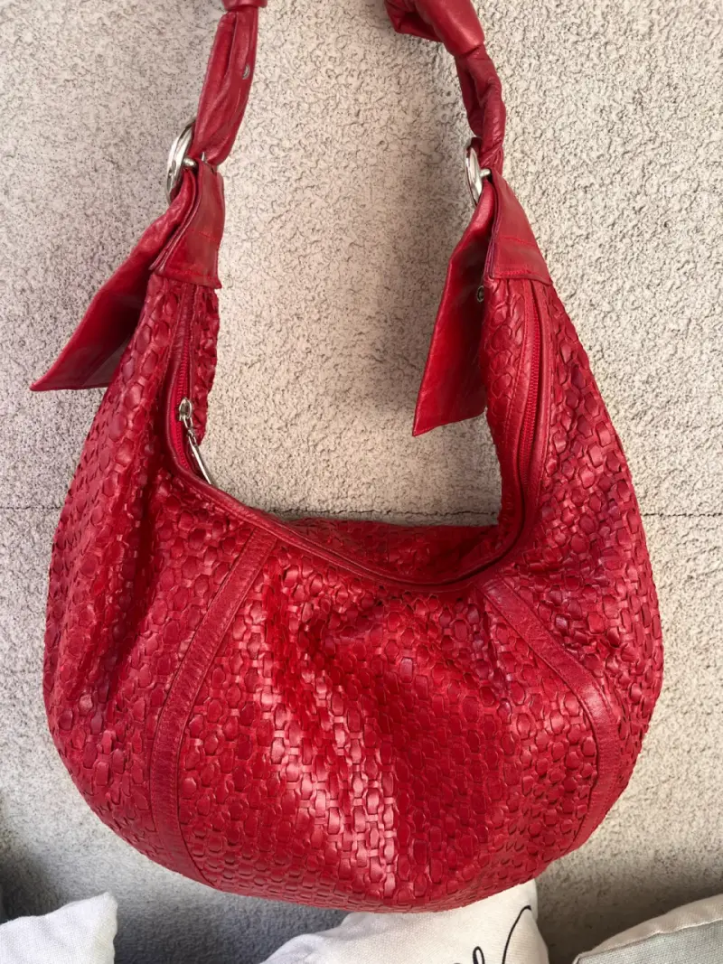 Cartera de cuero Charles Calfun roja - 2