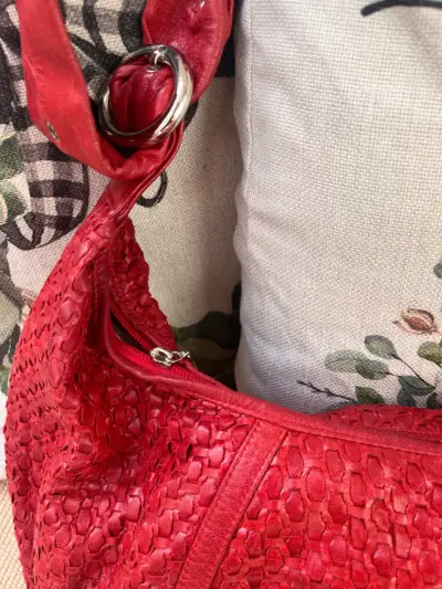 Cartera de cuero Charles Calfun roja - miniatura 5