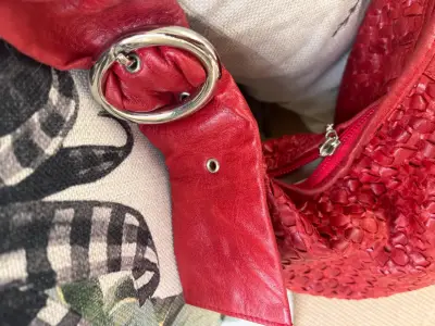 Cartera de cuero Charles Calfun roja - miniatura 6