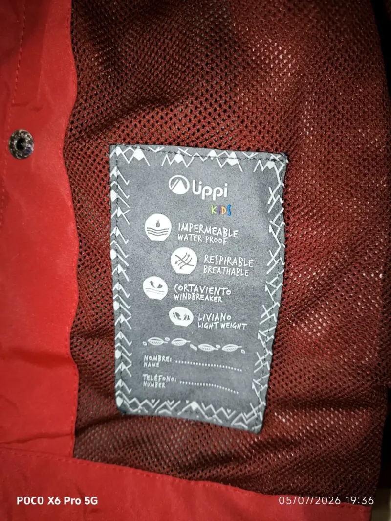 Chaqueta impermeable roja para niños Lippi - 4