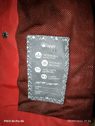 Chaqueta impermeable roja para niños Lippi - miniatura 4