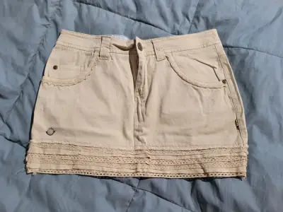 Mini falda beige RKF, Talla S - miniatura 1