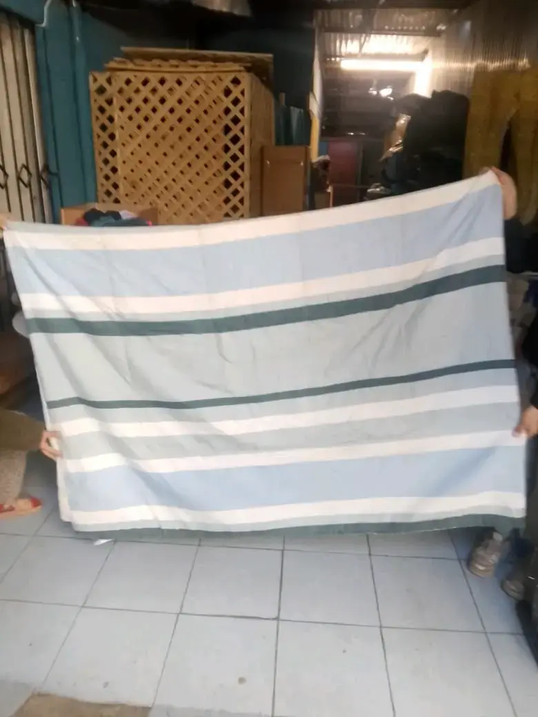 Frazada de rayas azul y blanco - 1