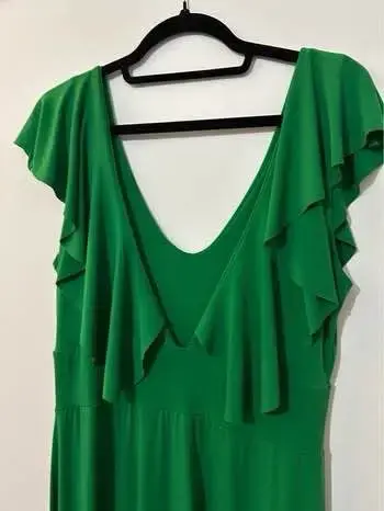Vestido largo verde elegante para mujer - 4
