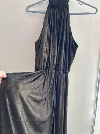 Vestido largo negro elegante para mujer - 2