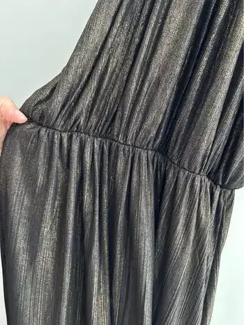 Vestido largo negro elegante para mujer - miniatura 4