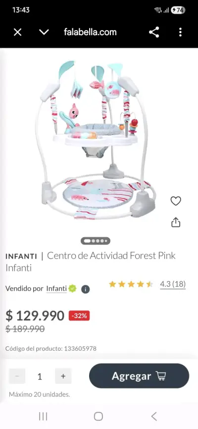 Centro de Actividad Infanti Forest Pink - miniatura 4