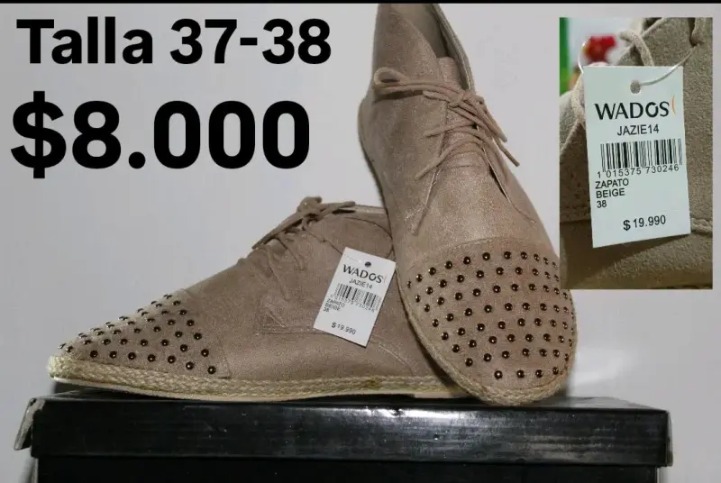 Zapatos Wados azul, beige rojo con tachas talla 38 - 2