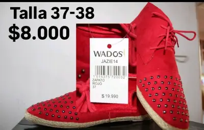 Zapatos Wados azul, beige rojo con tachas talla 38 - miniatura 3
