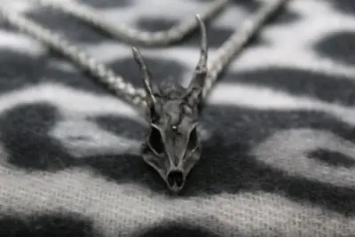 Collar con colgante de calavera de dragón - miniatura 1