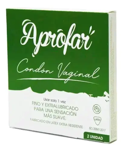 Condón vaginal 2 unidades Aprófar extralubricado - 1