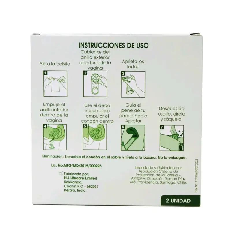 Condón vaginal 2 unidades Aprófar extralubricado - 2
