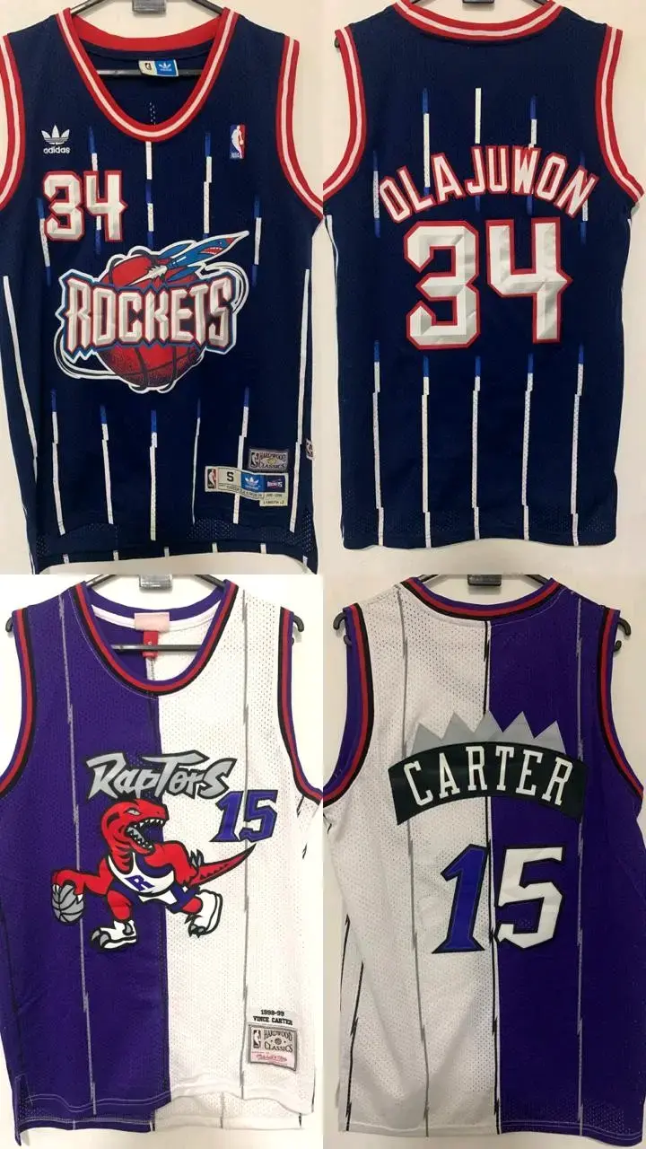 Camisetas NBA Rockets y Raptors retro - 1